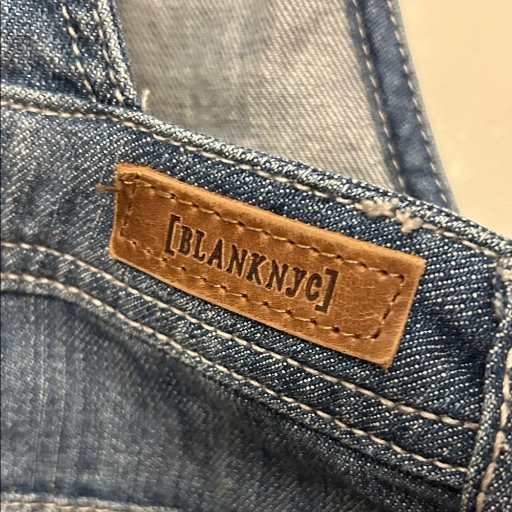 Blank NYC Denim Overalls with Distressed Detailing Size 28 EUC
